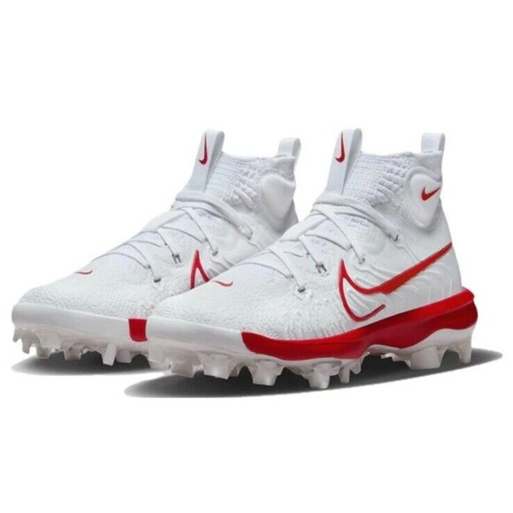 Size 7.5 Nike Alpha Huarache NXT MCS Baseball Cleats White Red DJ6519-104 Men's - Picture 3 of 5